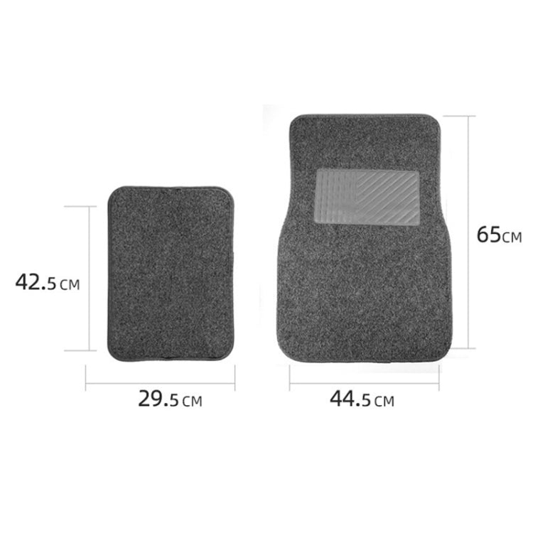 4pcs /Set Universal Car Foot Mats PVC Flocking Pads, Black, Beige, Gray