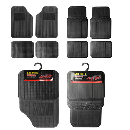 4pcs/Set Car PVC Anti-slip Waterproof Durable Floor Mats, Square, Stripes