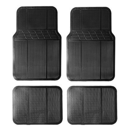 4pcs/Set Car PVC Anti-slip Waterproof Durable Floor Mats, Square, Stripes