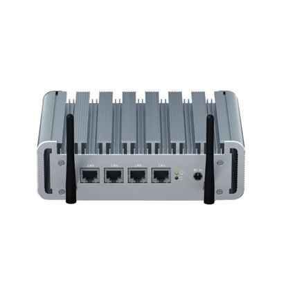 HYSTOU P09B-J4125-4L 8GB DDR4+128GB SSD Industrial Computer Soft Route From 2.5G Multi -Network HTPC Server Mini Console, With EU Adapter, With US Adapter, With UK Adapter