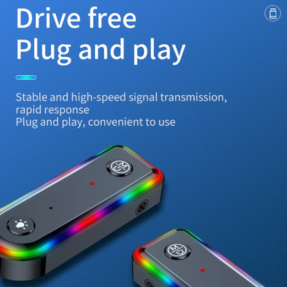 Q3 2-in-1 RGB Light Bluetooth Audio Receiver Launcher Car Audio Adapter, Q3