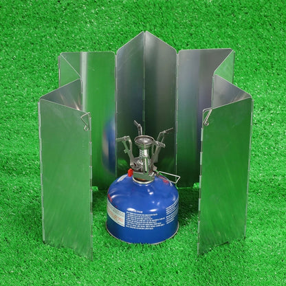 AOTU AT6344-1 10pcs /Set Outdoor Camping With Pins Aluminum Stove Windshield