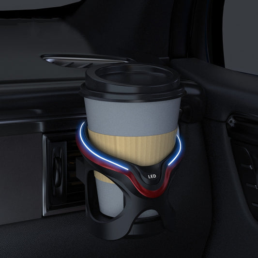 Car Cup Holder Air Conditioner Outlet Multifunctional Storage Rack, Black Red LED Light, Black Silver LED Light, Black Red Ordinary, Black Silver Ordinary