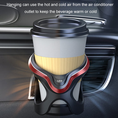 Car Cup Holder Air Conditioner Outlet Multifunctional Storage Rack, Black Red LED Light, Black Silver LED Light, Black Red Ordinary, Black Silver Ordinary