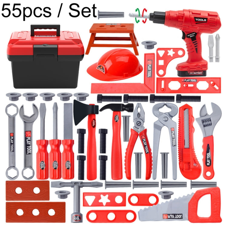Children Simulation Repair Toolbox Pretend Play Toy Set, 55pcs / Set, 68pcs / Set, 69pcs / Set
