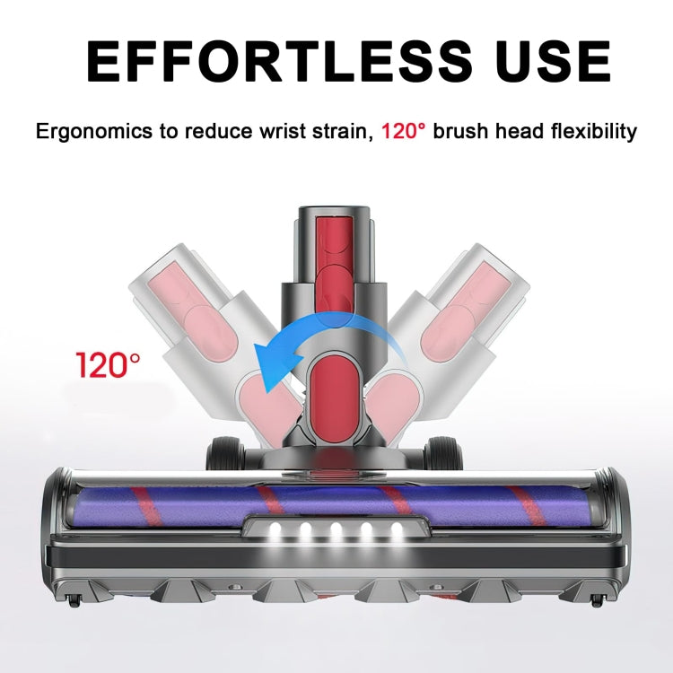For Dyson V7 V8 V10 V11 Vacuum Cleaner Motor Head Soft Bristle Roller Brush With Light, Motorhead With Light