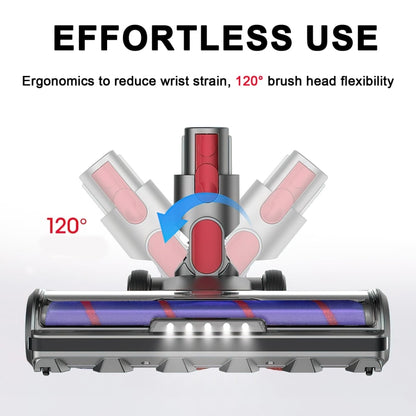 For Dyson V7 V8 V10 V11 Vacuum Cleaner Motor Head Soft Bristle Roller Brush With Light, Motorhead With Light