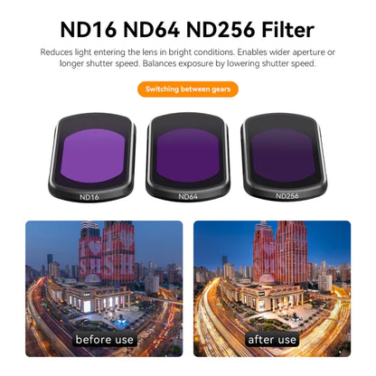 For DJI Pocket 3 TELESIN S5-FLT-03 Magnetic Suction Filter Set CPL+ND16+ND64+ND256