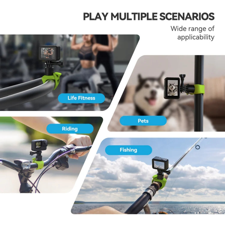 TELESIN TLQ-005 Elastic Quick Release Stand Multi-functional Fixed Silicone Strap Accessories, Quick Release Green, Quick Release Black, Quick Release Grey