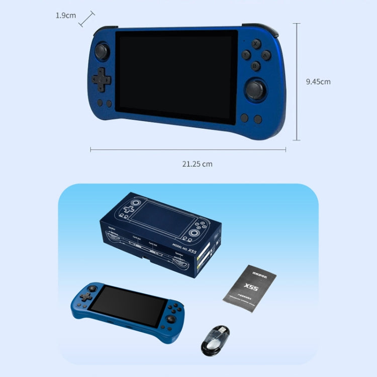 POWKIDDY X55 Game Console 5.5 Inch 1280 X 720 IPS Screen RK3566 Linux System Open-Source Retro Video Player, 16GB+64GB, 16GB+128GB, 16GB+256GB