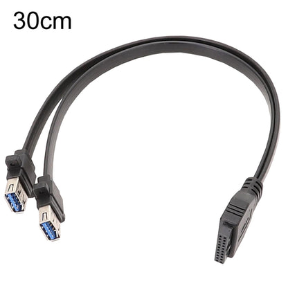 Motherboard USB3.0 Panel Cable Front 19Pin To Dual-Port A Female Data Flat Cable, 30cm, 50cm, 80cm