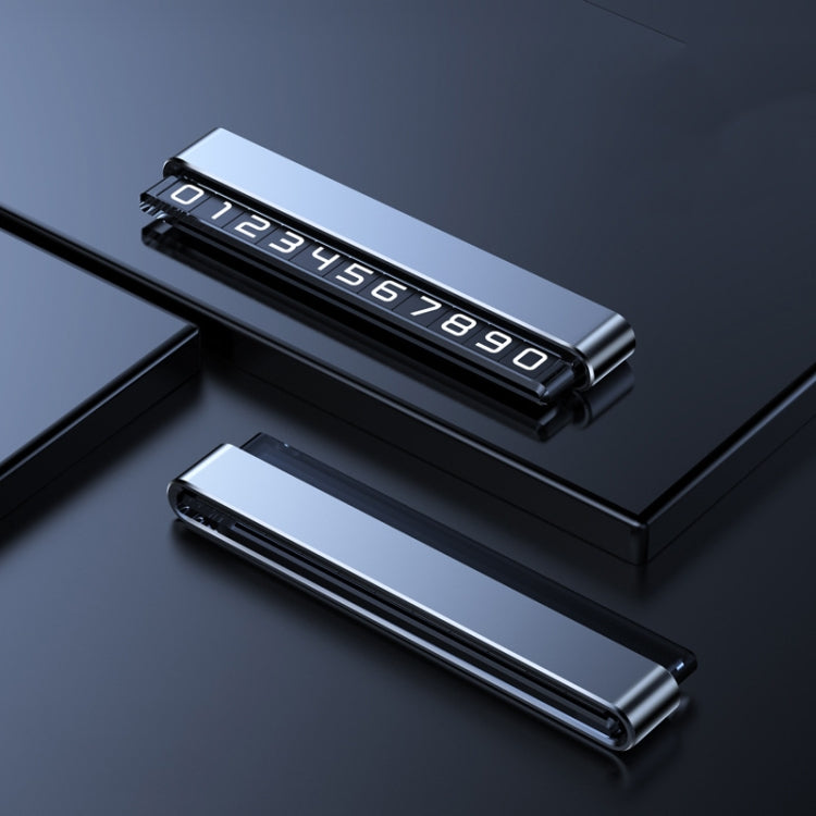 Metal Hidden Temporary Parking Number Plate Ornaments, Single Number Gray, Single Number Silver, Dual Number Gray, Dual Number Silver