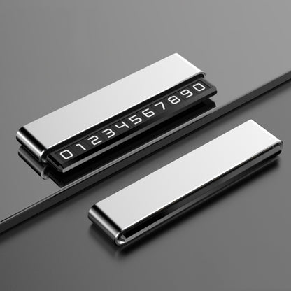 Metal Hidden Temporary Parking Number Plate Ornaments, Single Number Gray, Single Number Silver, Dual Number Gray, Dual Number Silver