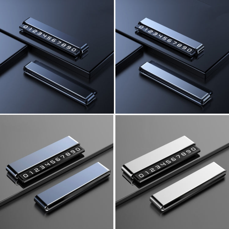 Metal Hidden Temporary Parking Number Plate Ornaments, Single Number Gray, Single Number Silver, Dual Number Gray, Dual Number Silver