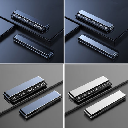 Metal Hidden Temporary Parking Number Plate Ornaments, Single Number Gray, Single Number Silver, Dual Number Gray, Dual Number Silver