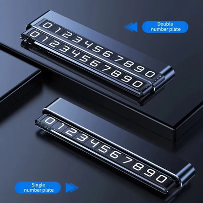 Metal Hidden Temporary Parking Number Plate Ornaments, Single Number Gray, Single Number Silver, Dual Number Gray, Dual Number Silver