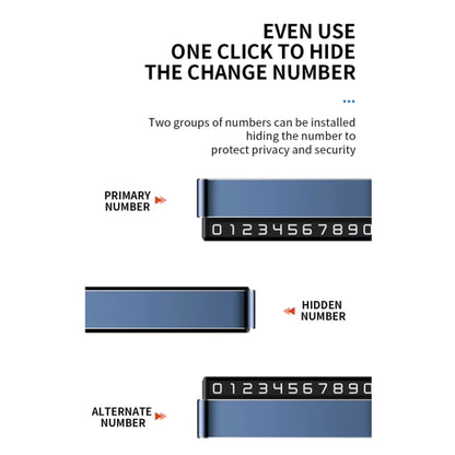 Metal Hidden Temporary Parking Number Plate Ornaments, Single Number Gray, Single Number Silver, Dual Number Gray, Dual Number Silver