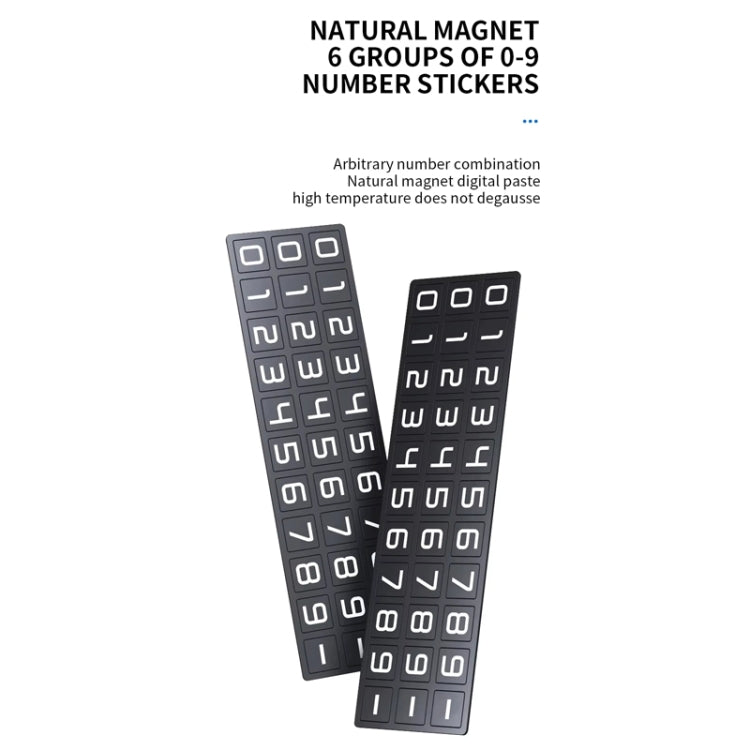 Metal Hidden Temporary Parking Number Plate Ornaments, Single Number Gray, Single Number Silver, Dual Number Gray, Dual Number Silver