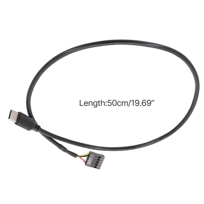 Motherboard USB 9Pin To Type-C Straight Data Double Shielded Cable, 50cm Straight