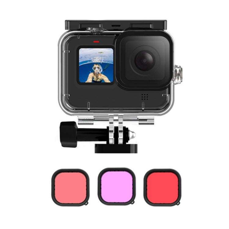 TELESIN GP-WTP-901 45m Diving Shell, For GoPro HERO12 Black / HERO11 Black / HERO10 Black / HERO9 Black, Single Shell, Shell+Filter Set