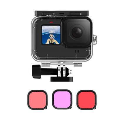 TELESIN GP-WTP-901 45m Diving Shell, For GoPro HERO12 Black / HERO11 Black / HERO10 Black / HERO9 Black, Single Shell, Shell+Filter Set