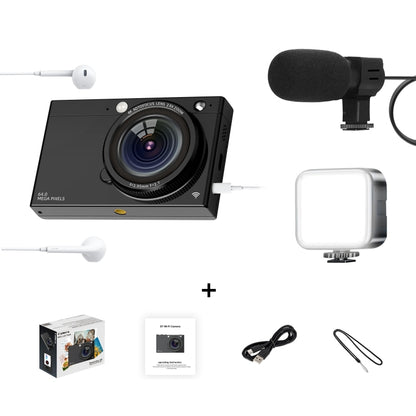 High-Definition CCD Digital Camera 64 Million WiFi Card Camera, Black, White, Black + Microphone/Fill Light/Headphone Cable, White + Microphone/Fill Light/Headphone Cable, Black + Fill Light, White + Fill Light, Black + Microphone, White + Microphone