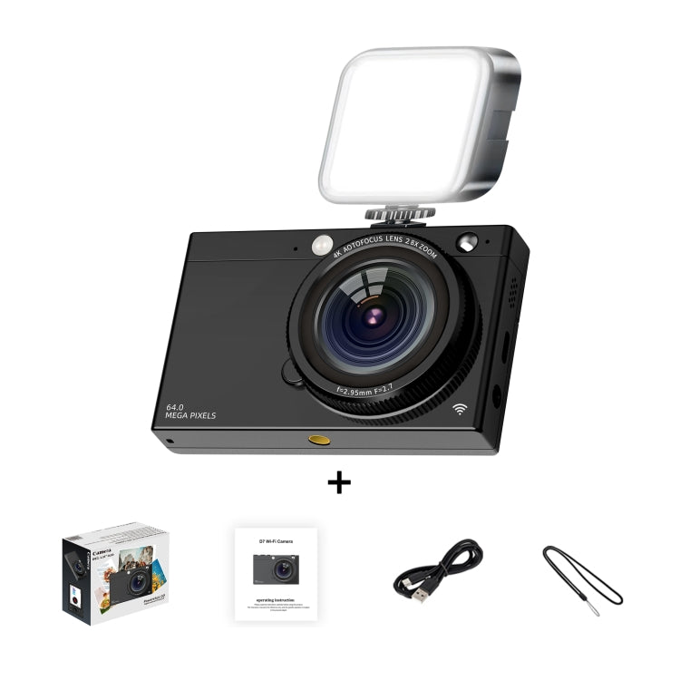 High-Definition CCD Digital Camera 64 Million WiFi Card Camera, Black, White, Black + Microphone/Fill Light/Headphone Cable, White + Microphone/Fill Light/Headphone Cable, Black + Fill Light, White + Fill Light, Black + Microphone, White + Microphone