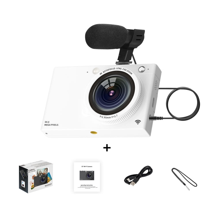 High-Definition CCD Digital Camera 64 Million WiFi Card Camera, Black, White, Black + Microphone/Fill Light/Headphone Cable, White + Microphone/Fill Light/Headphone Cable, Black + Fill Light, White + Fill Light, Black + Microphone, White + Microphone
