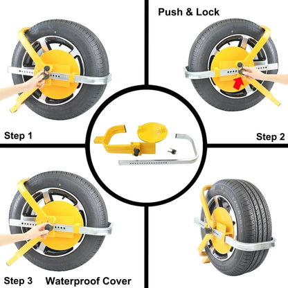 Car Anti-theft Lock SUV Wheel Three-prong Lock With Suction Cup, Ordinary, With Disc