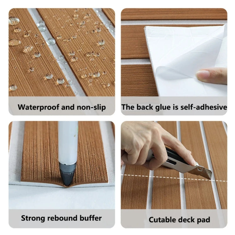 Yacht RV Modification Imitation Teak Floor EVA Anti-slip Mat, 240x45x0.6cm, 240x60x0.6cm, 240x90x0.6cm, 240x120x0.6cm