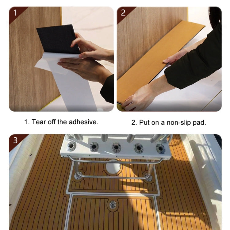 Yacht RV Modification Imitation Teak Floor EVA Anti-slip Mat, 240x45x0.6cm, 240x60x0.6cm, 240x90x0.6cm, 240x120x0.6cm