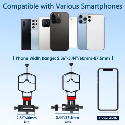 Tridaptor Digiscoping Adapter 3-Axis Telescope Phone Mount For Binocular Monocular Microscope, With Buetooth, Without Bluetooth