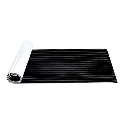 Yacht Imitation Teak Anti-Slip Deck EVA Mat, 240x60x0.6cm Black White, 240x90x0.6cm Black White, 240x45x0.6cm Black White