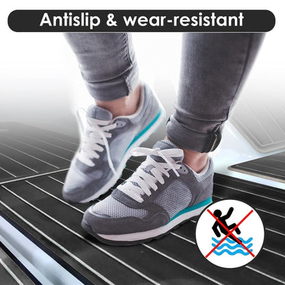 Yacht Imitation Teak Anti-Slip Deck EVA Mat, 240x60x0.6cm Black White, 240x90x0.6cm Black White, 240x45x0.6cm Black White