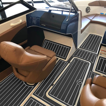 Yacht Imitation Teak Anti-Slip Deck EVA Mat, 240x60x0.6cm Black White, 240x90x0.6cm Black White, 240x45x0.6cm Black White