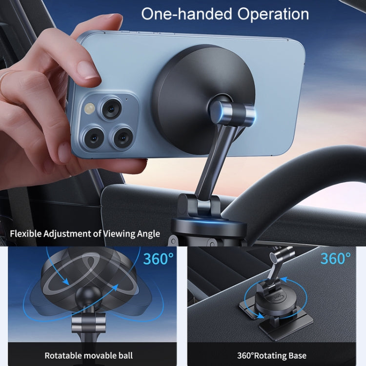 Center Console 360 Rotating Magnetic Car Phone Holder Zinc Alloy Automotive Navigation Bracket, Magnetic Holder