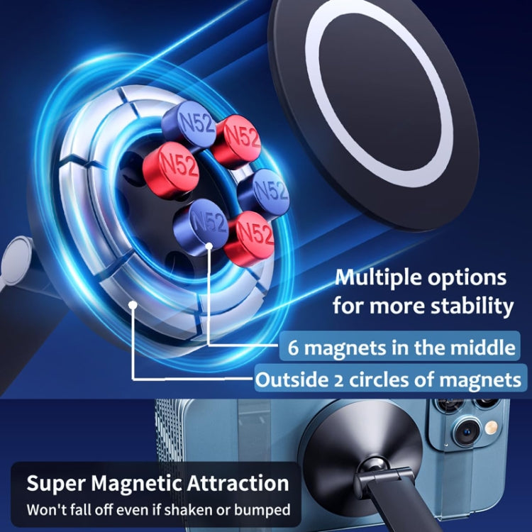 360 Rotating Car Magnetic Cell Phone Holder Magsafe Metal Car Folding Navigation Stand, Folding Magnetic Holder