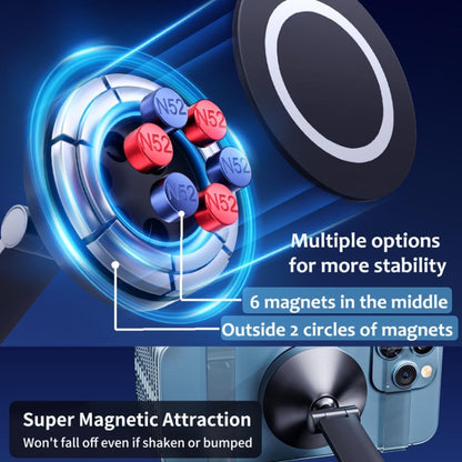 360 Rotating Car Magnetic Cell Phone Holder Magsafe Metal Car Folding Navigation Stand, Folding Magnetic Holder