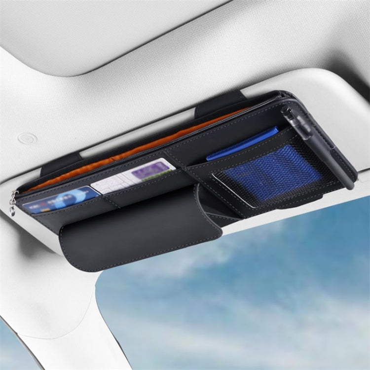 Multi-functional Car Sunshade Sunglasses ID Ticket Storage Bag Car Sun Visor Eyeglasses Case