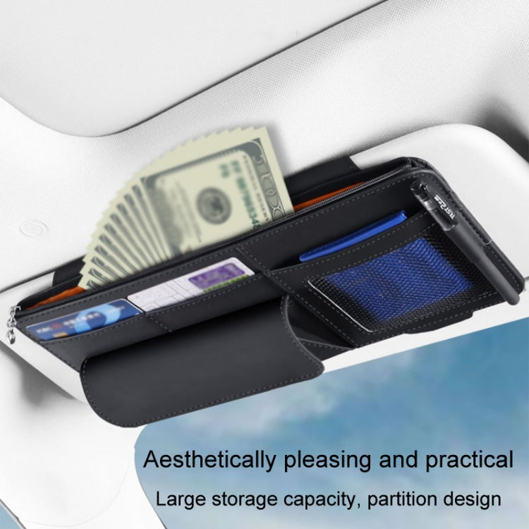 Multi-functional Car Sunshade Sunglasses ID Ticket Storage Bag Car Sun Visor Eyeglasses Case
