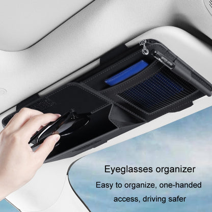 Multi-functional Car Sunshade Sunglasses ID Ticket Storage Bag Car Sun Visor Eyeglasses Case