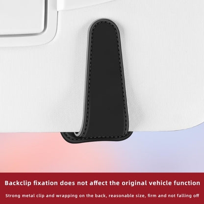 Car Eyeglasses Clip Car Leather Magnetic Closure Sunglasses Storage Bag