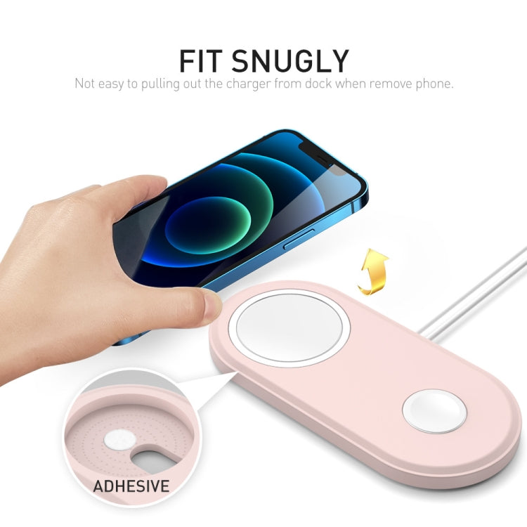 For Apple Watch / iPhone AhaStyle PT135 2 In 1 Silicone Wireless Charging Base