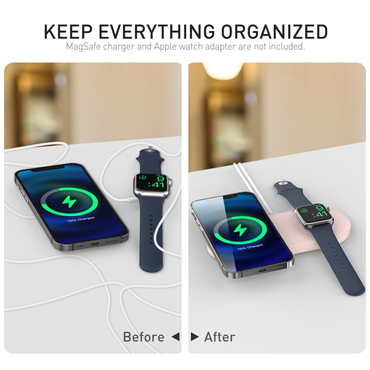 For Apple Watch / iPhone AhaStyle PT135 2 In 1 Silicone Wireless Charging Base