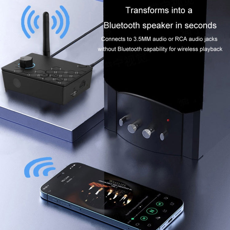 Bluetooth 5.4 Receiver Digital To Analog Card U Disk Converter Adapter With Remote Control, Fiber Optic Conversion, Coaxial Conversion