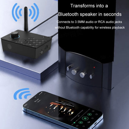 Bluetooth 5.4 Receiver Digital To Analog Card U Disk Converter Adapter With Remote Control, Fiber Optic Conversion, Coaxial Conversion