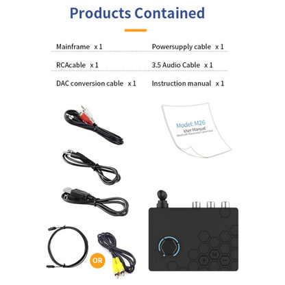 Bluetooth 5.4 Receiver Digital To Analog Card U Disk Converter Adapter With Remote Control, Fiber Optic Conversion, Coaxial Conversion