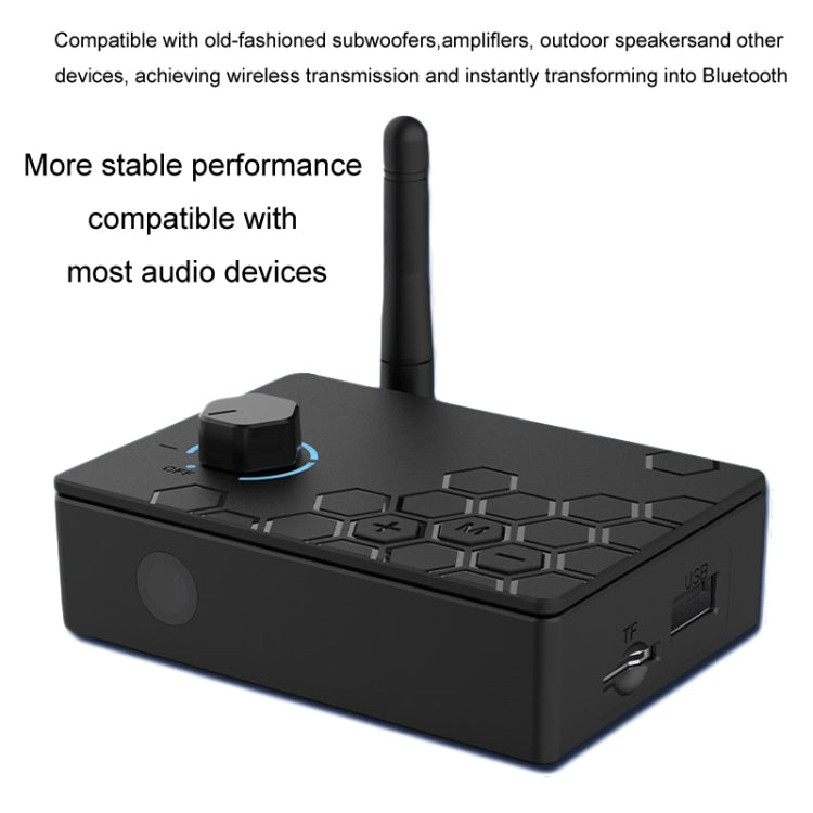 Bluetooth 5.4 Receiver Digital To Analog Card U Disk Converter Adapter With Remote Control, Fiber Optic Conversion, Coaxial Conversion