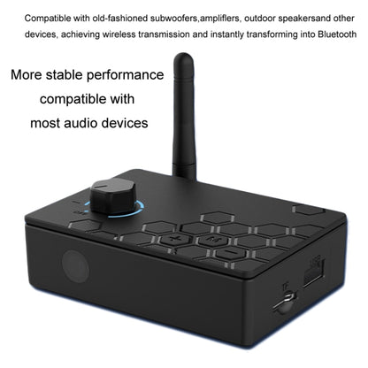 Bluetooth 5.4 Receiver Digital To Analog Card U Disk Converter Adapter With Remote Control, Fiber Optic Conversion, Coaxial Conversion