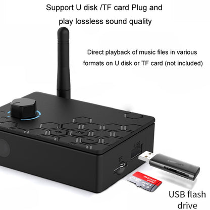 Bluetooth 5.4 Receiver Digital To Analog Card U Disk Converter Adapter With Remote Control, Fiber Optic Conversion, Coaxial Conversion